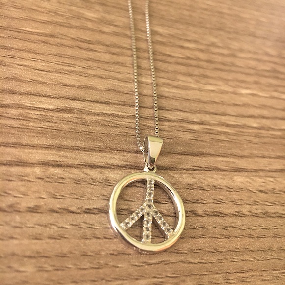 Kay Jewelers Jewelry - Kay Jewelers Sterling Silver Peace Sign Necklace